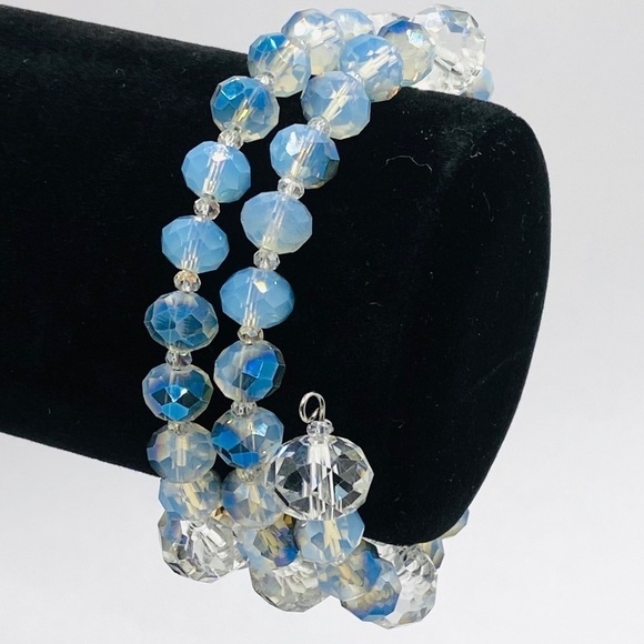 Bracelet Crystal Beads Wrap Memory Wire Artisan - Picture 3 of 8